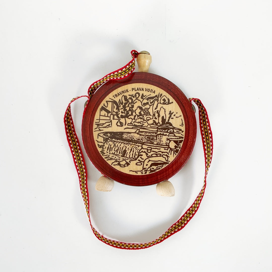 Bosnia Wooden Souvenir Flask Ornament – Decorative Miniature (10.5cm)