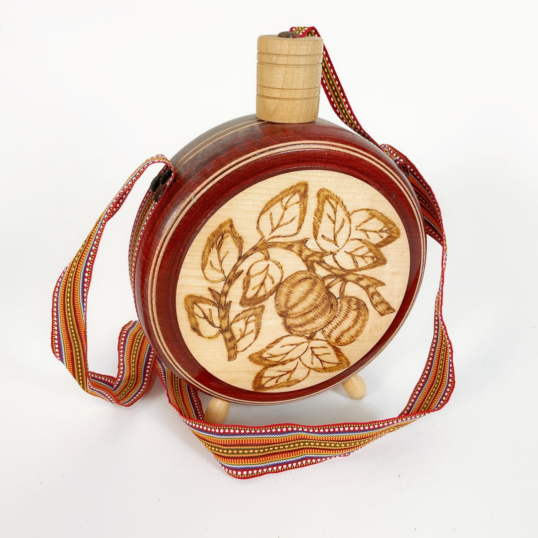 Large Bosnia Wooden Souvenir Flask – Functional Wooden Bottle (17.5cm)