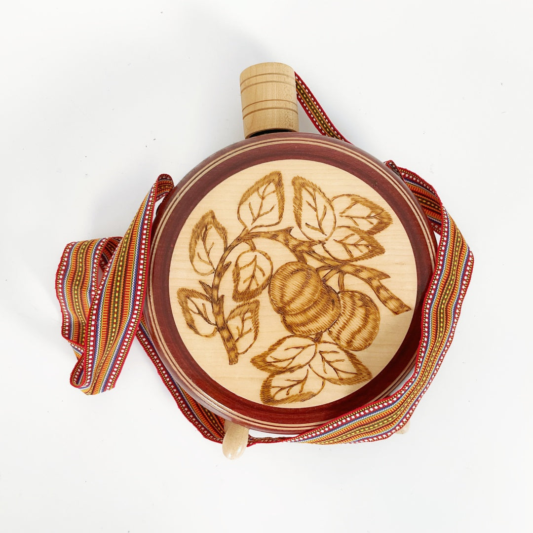 Large Bosnia Wooden Souvenir Flask – Functional Wooden Bottle (17.5cm)