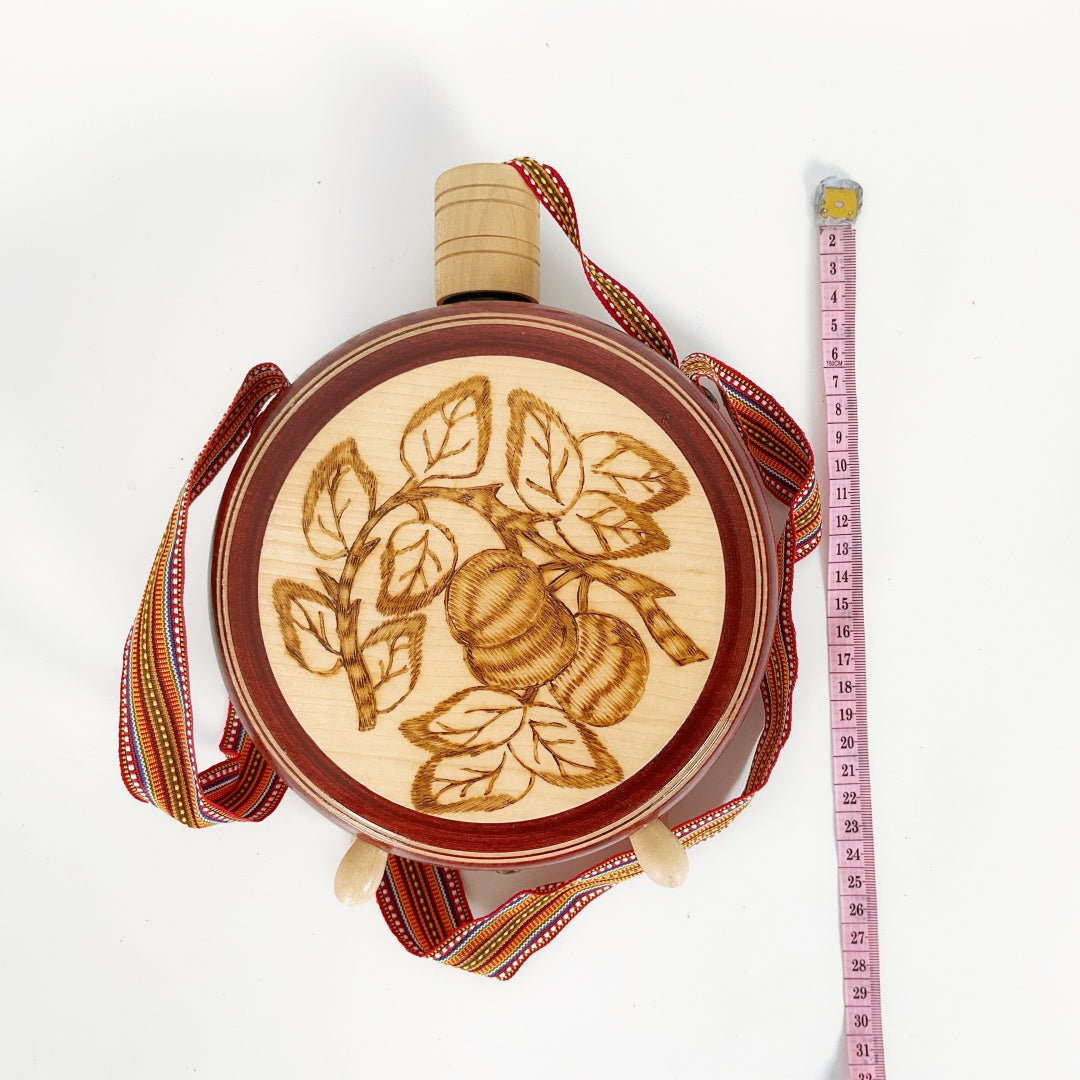 Large Bosnia Wooden Souvenir Flask – Functional Wooden Bottle (17.5cm)