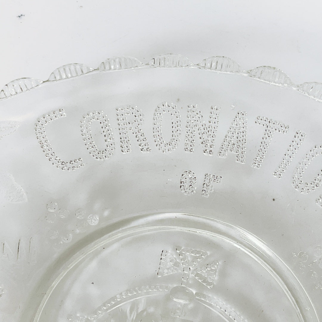 Pressed Glass Coronation Plate - King George VI