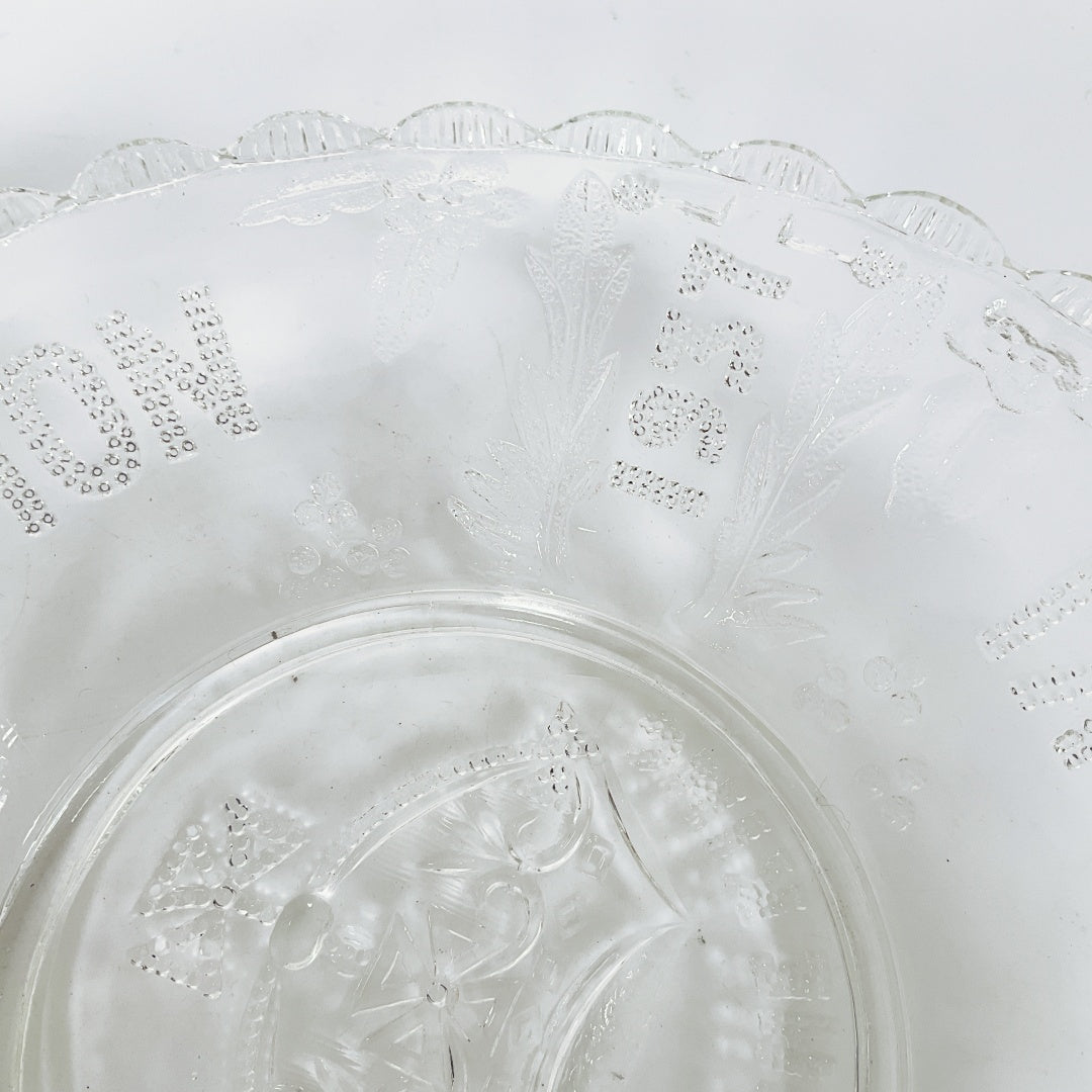 Pressed Glass Coronation Plate - King George VI