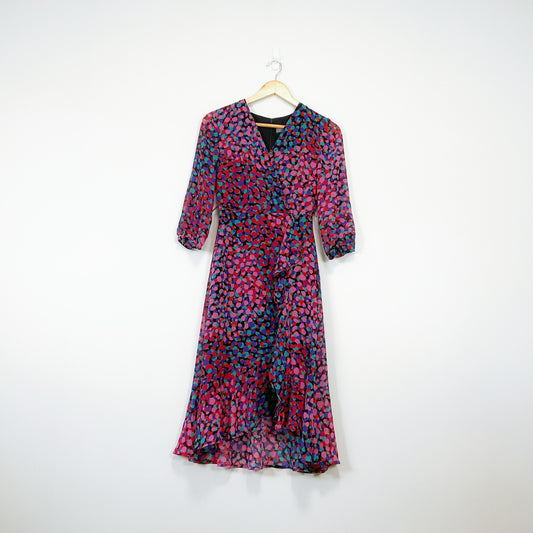 Jacqui E - Dotted Wrap Midi Dress