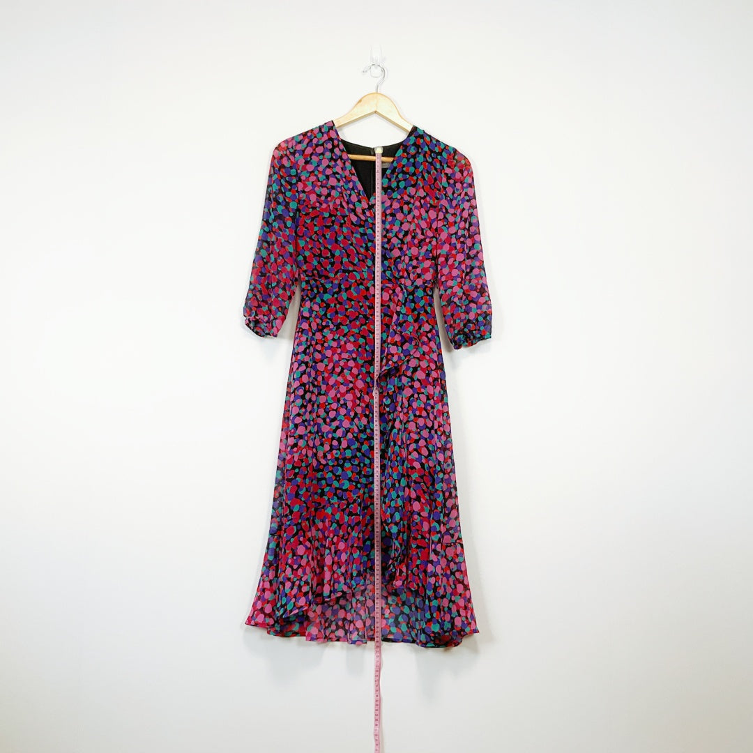 Jacqui E - Dotted Wrap Midi Dress