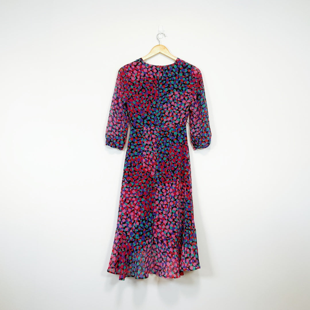 Jacqui E - Dotted Wrap Midi Dress