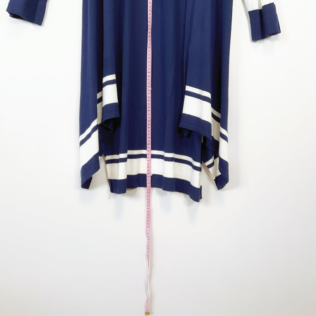 Millers - Navy Long Cardigan with White Strips