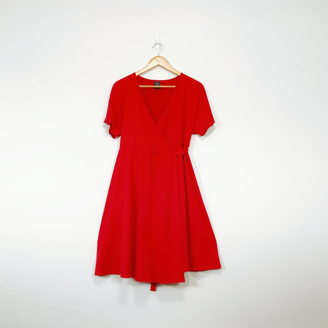 Agnes & Dora- Red Wrap Dress