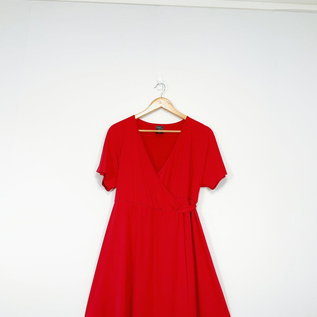 Agnes & Dora- Red Wrap Dress