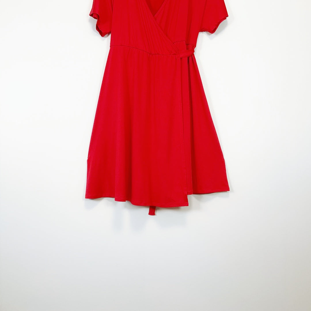 Agnes & Dora- Red Wrap Dress