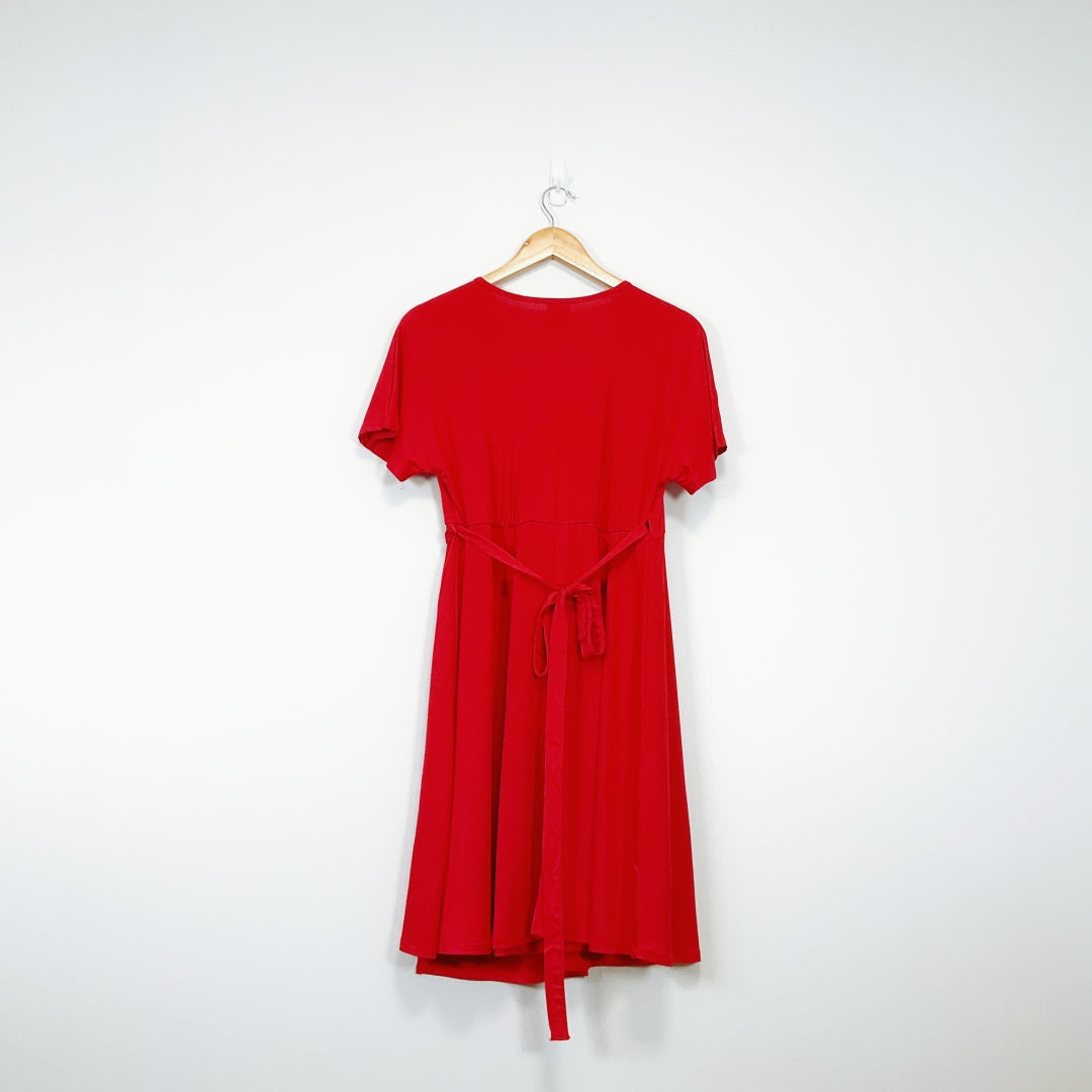 Agnes & Dora- Red Wrap Dress
