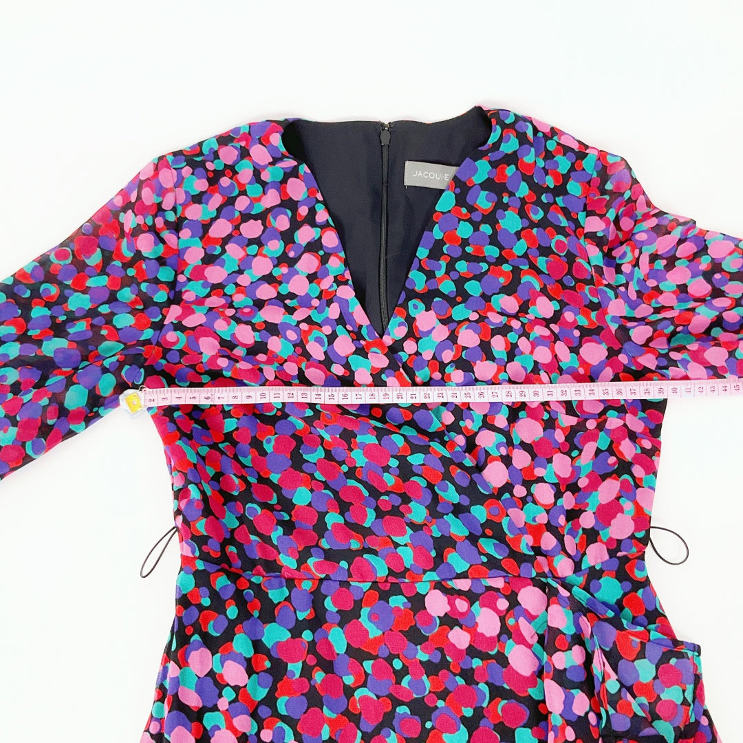 Jacqui E - Dotted Wrap Midi Dress