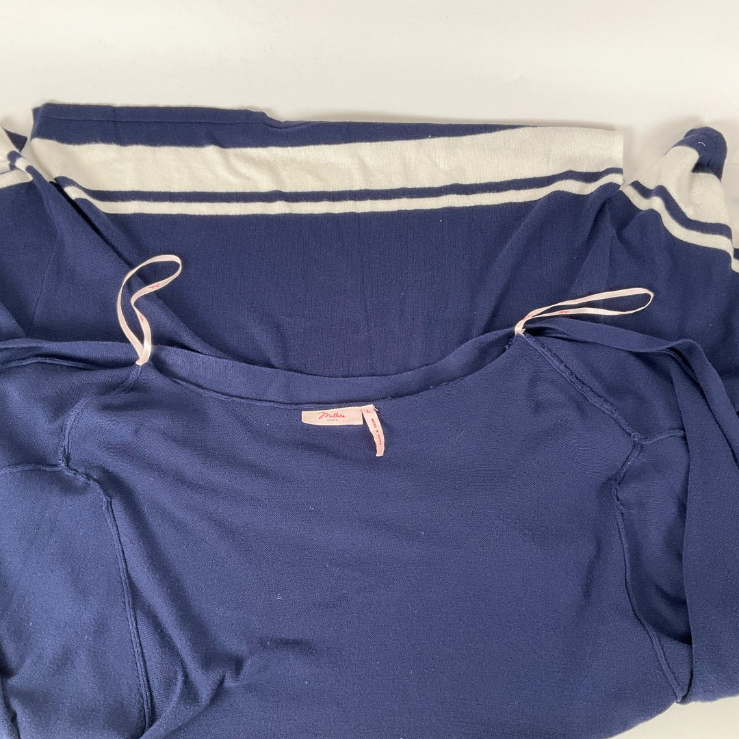 Millers - Navy Long Cardigan with White Strips