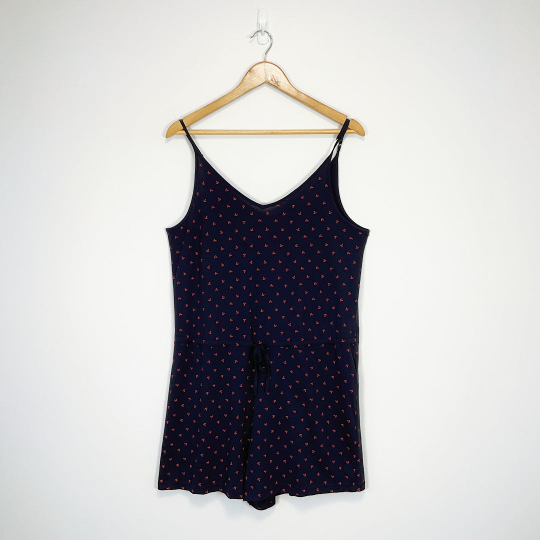 ONLY - Navy Tie Waist Playsuit