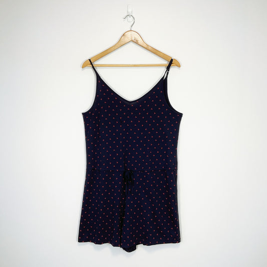 ONLY - Navy Tie Waist Playsuit