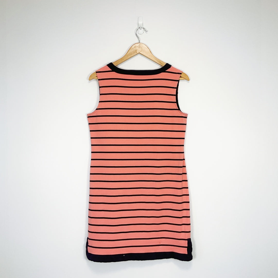 Nautica - Coral + Navy Strip Dress