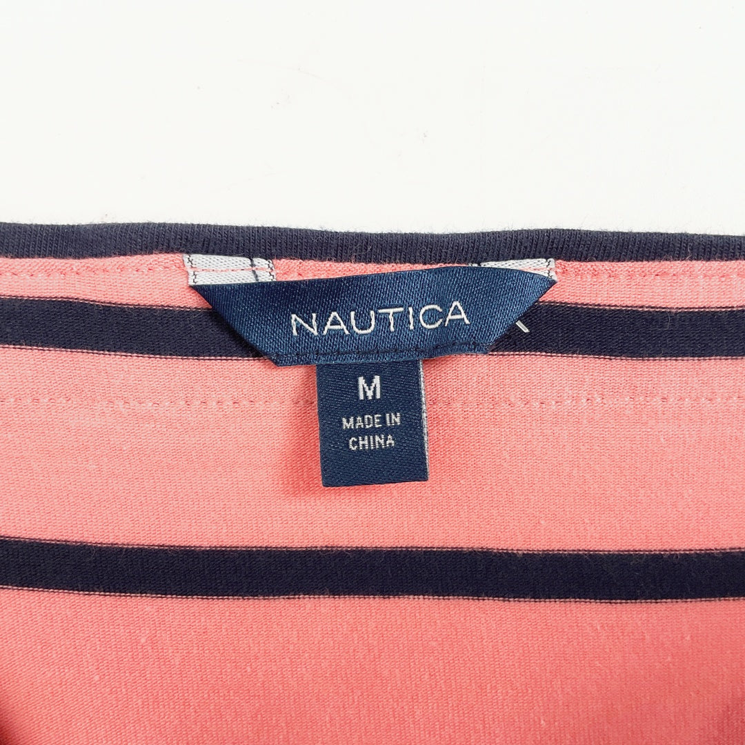 Nautica - Coral + Navy Strip Dress
