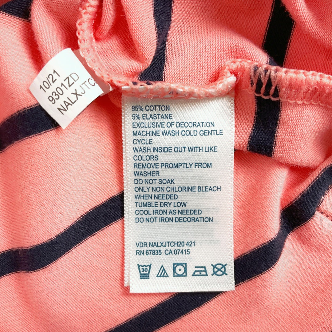 Nautica - Coral + Navy Strip Dress