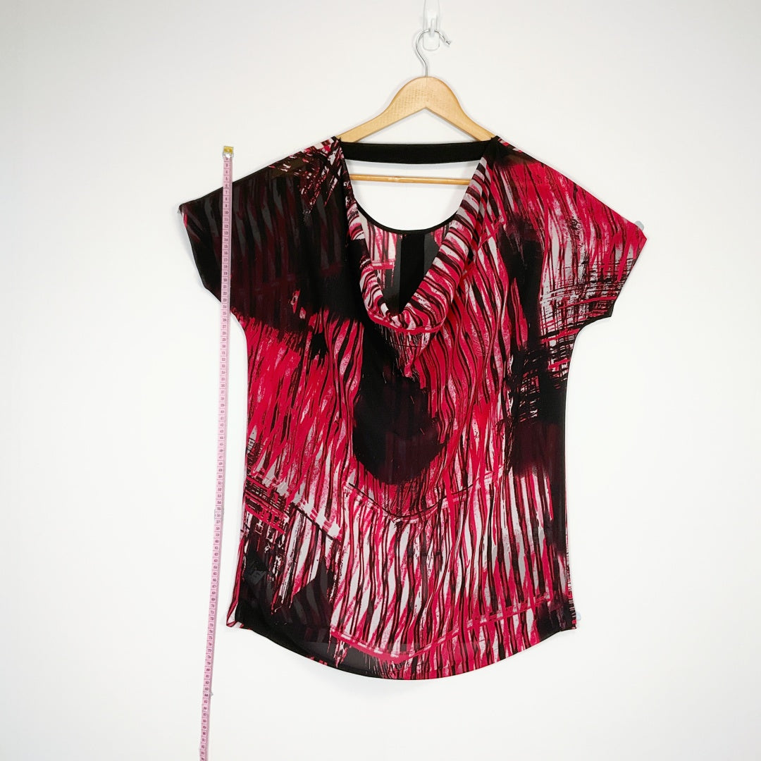 Sabine - Sheer Cowl Back Top