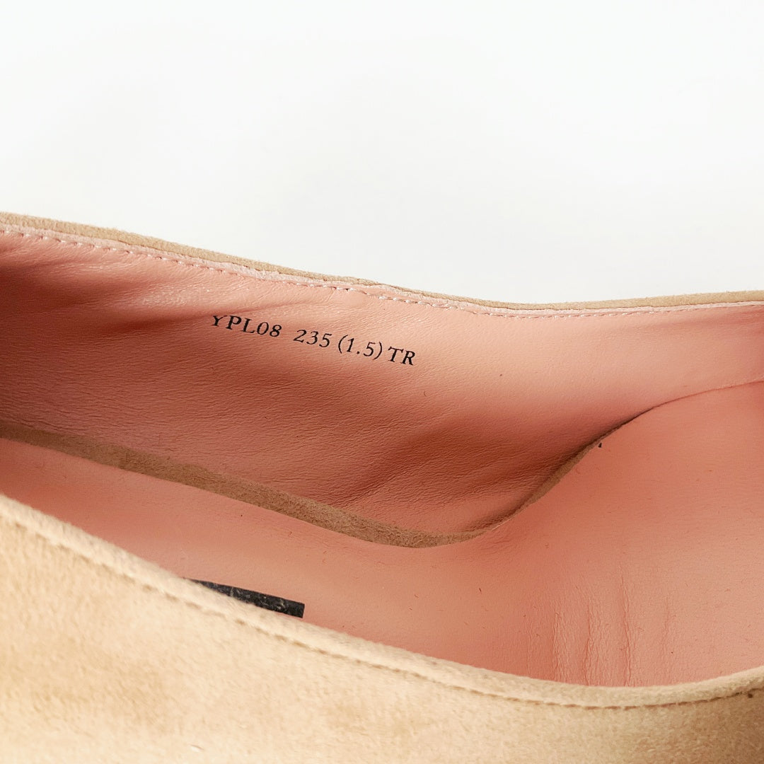 Joy & Peace - Suede Pointed Toe Pump with Encrusted Hardware