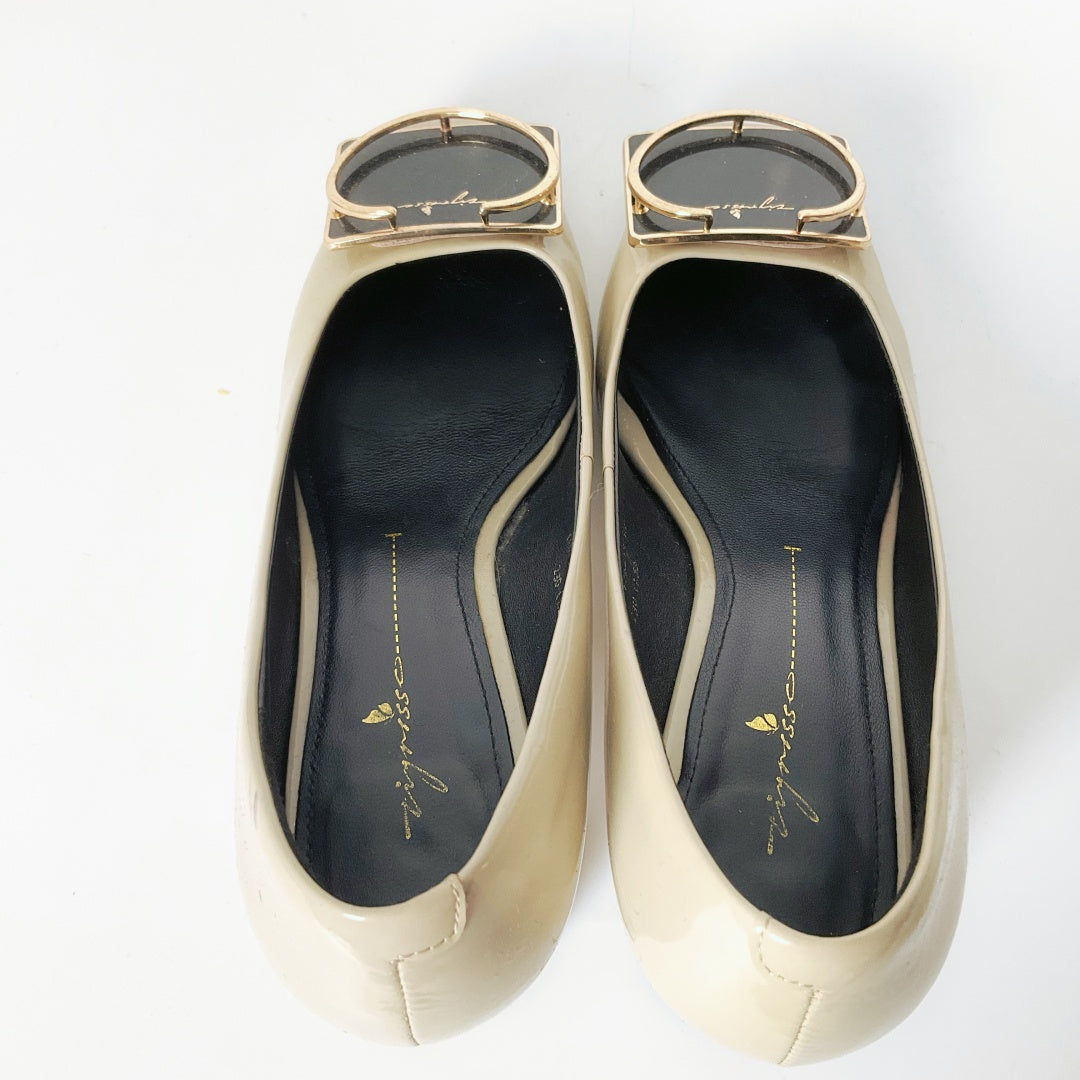 Vignisso Cream Square-toe Block Heel Pumps