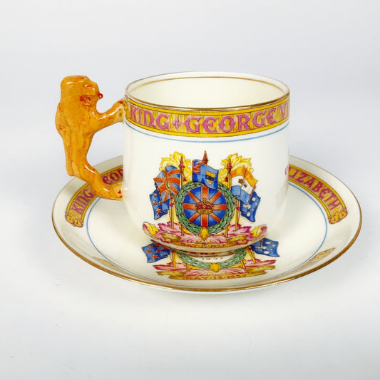 Vintage Paragon for Coronation of "King George VI & Queen Elizabeth" Teacup & Saucer - Made in England