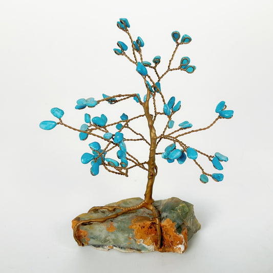 Vintage Bonsai Tree - Turquoise Leaf