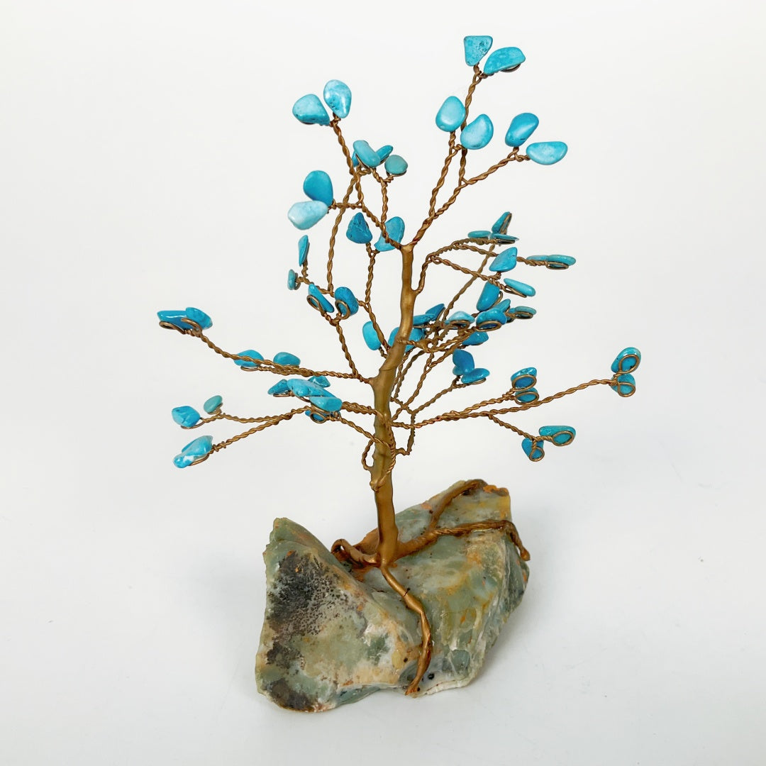 Vintage Bonsai Tree - Turquoise Leaf