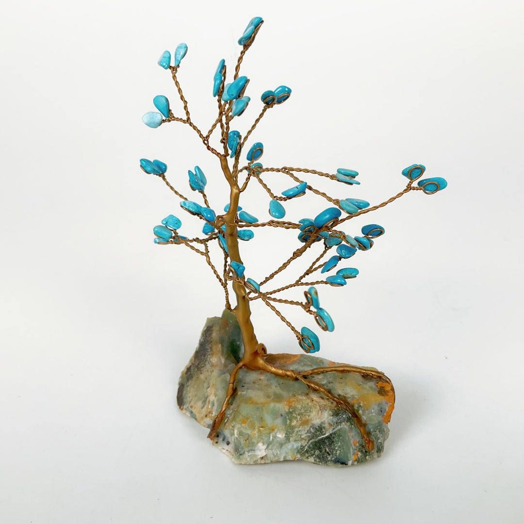 Vintage Bonsai Tree - Turquoise Leaf