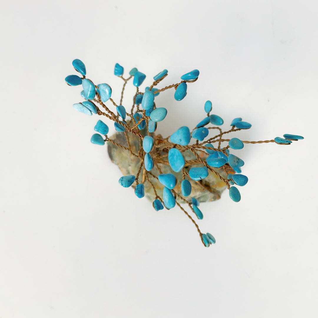 Vintage Bonsai Tree - Turquoise Leaf
