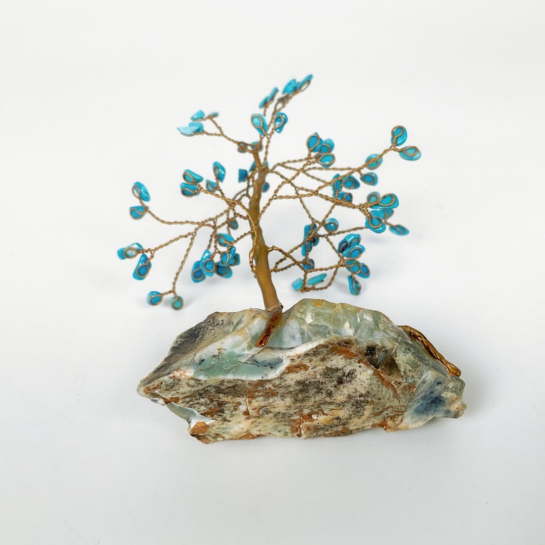Vintage Bonsai Tree - Turquoise Leaf