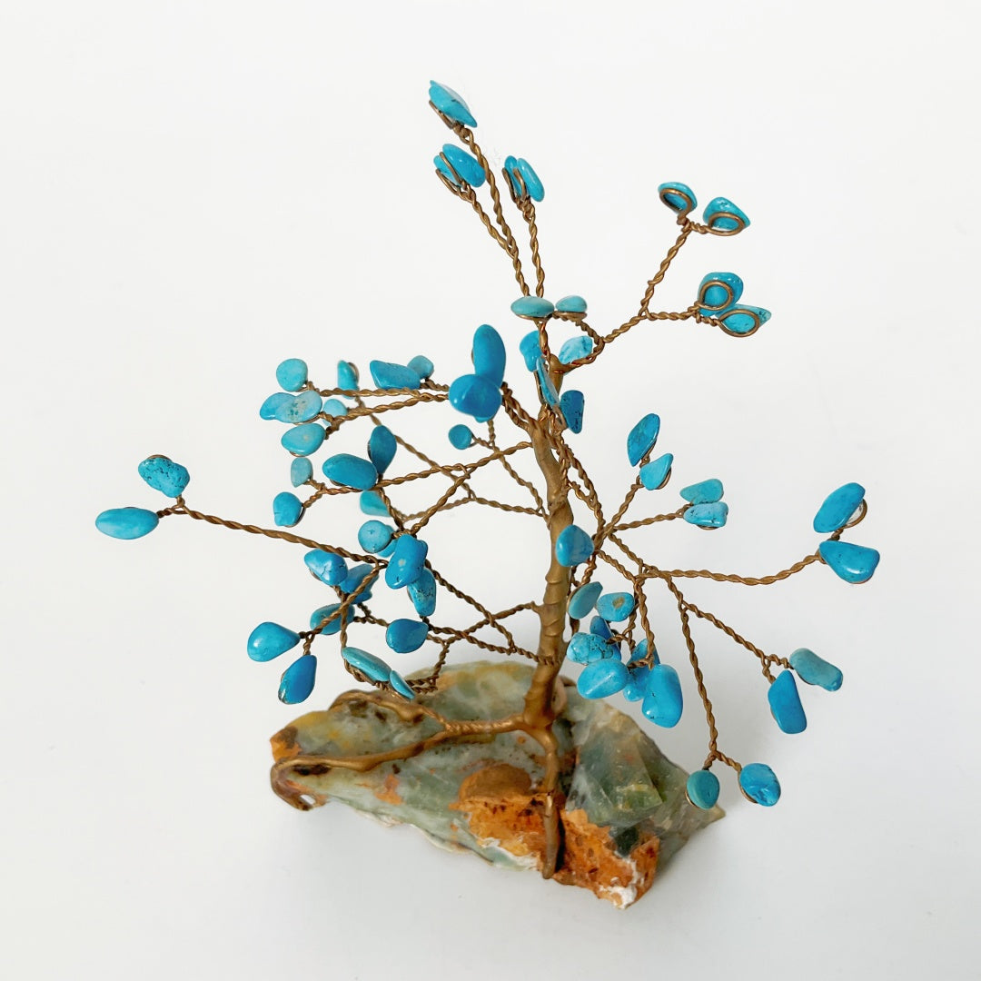 Vintage Bonsai Tree - Turquoise Leaf