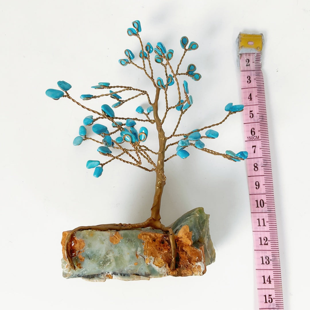 Vintage Bonsai Tree - Turquoise Leaf