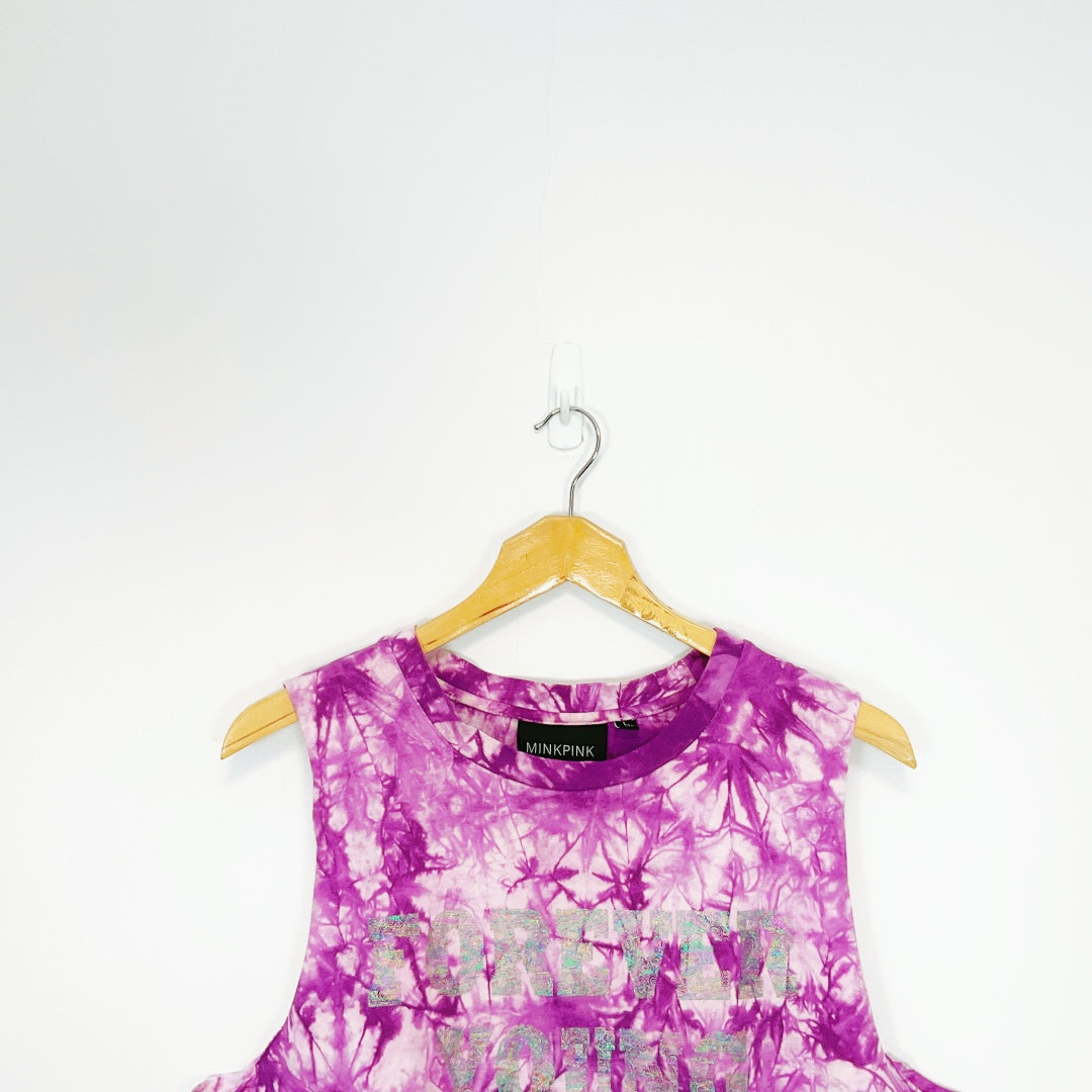 MINKPINK - Purple “Forever Young” Sleeveless Tank Top