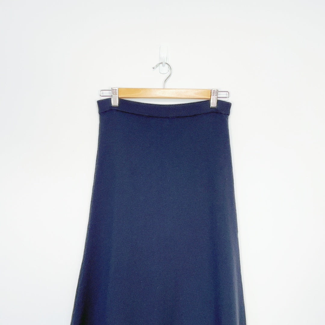Capture - Dark Grey Wool A-Line Maxi Skirt