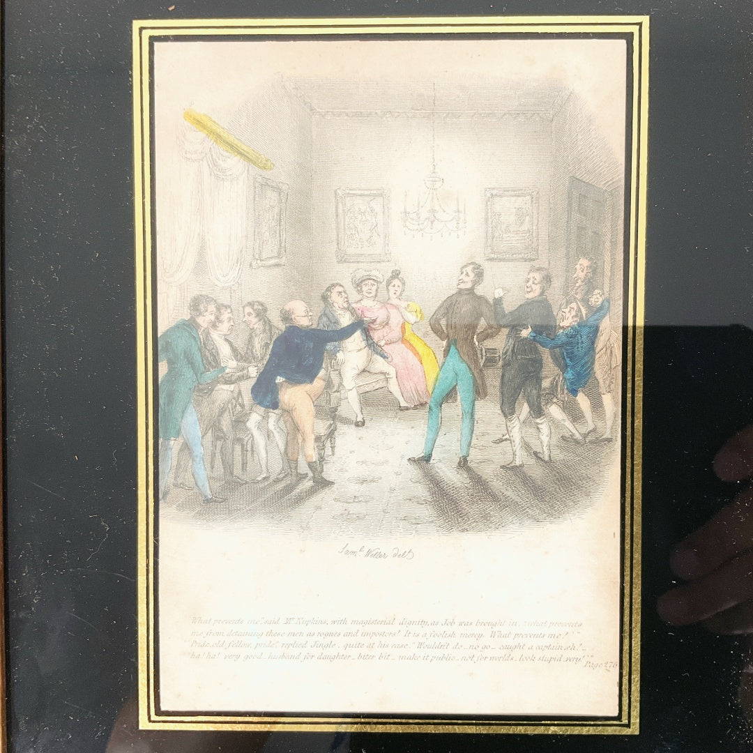 Antique Dickens The Pickwick Papers Steel Engraving – Framed (21 × 26cm)