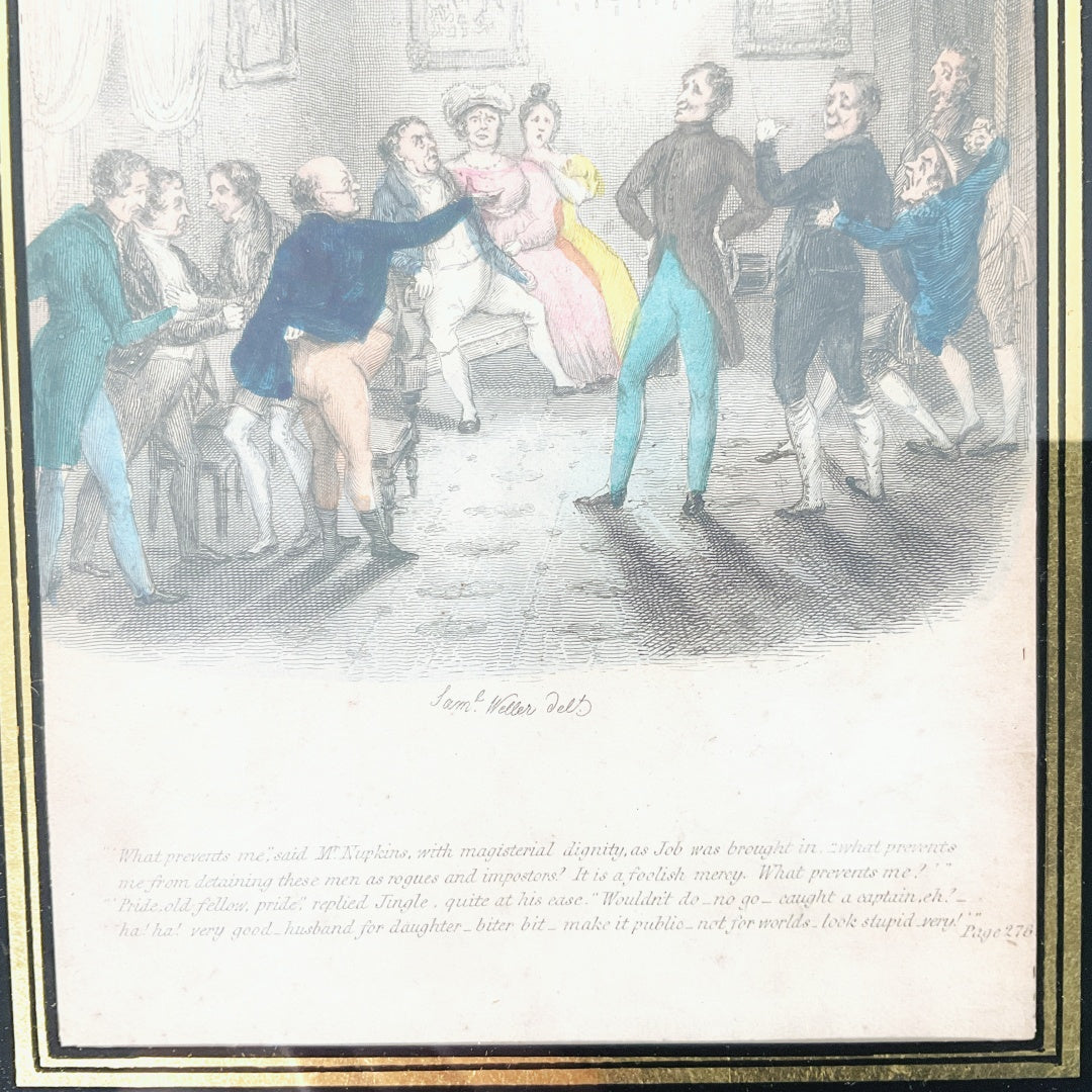 Antique Dickens The Pickwick Papers Steel Engraving – Framed (21 × 26cm)