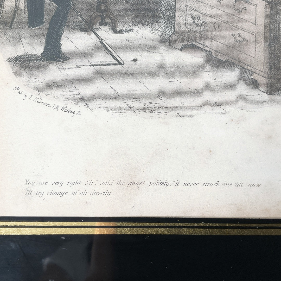 Antique Framed Oliver Twist Book Illustration Print by Thomas Onwhyn