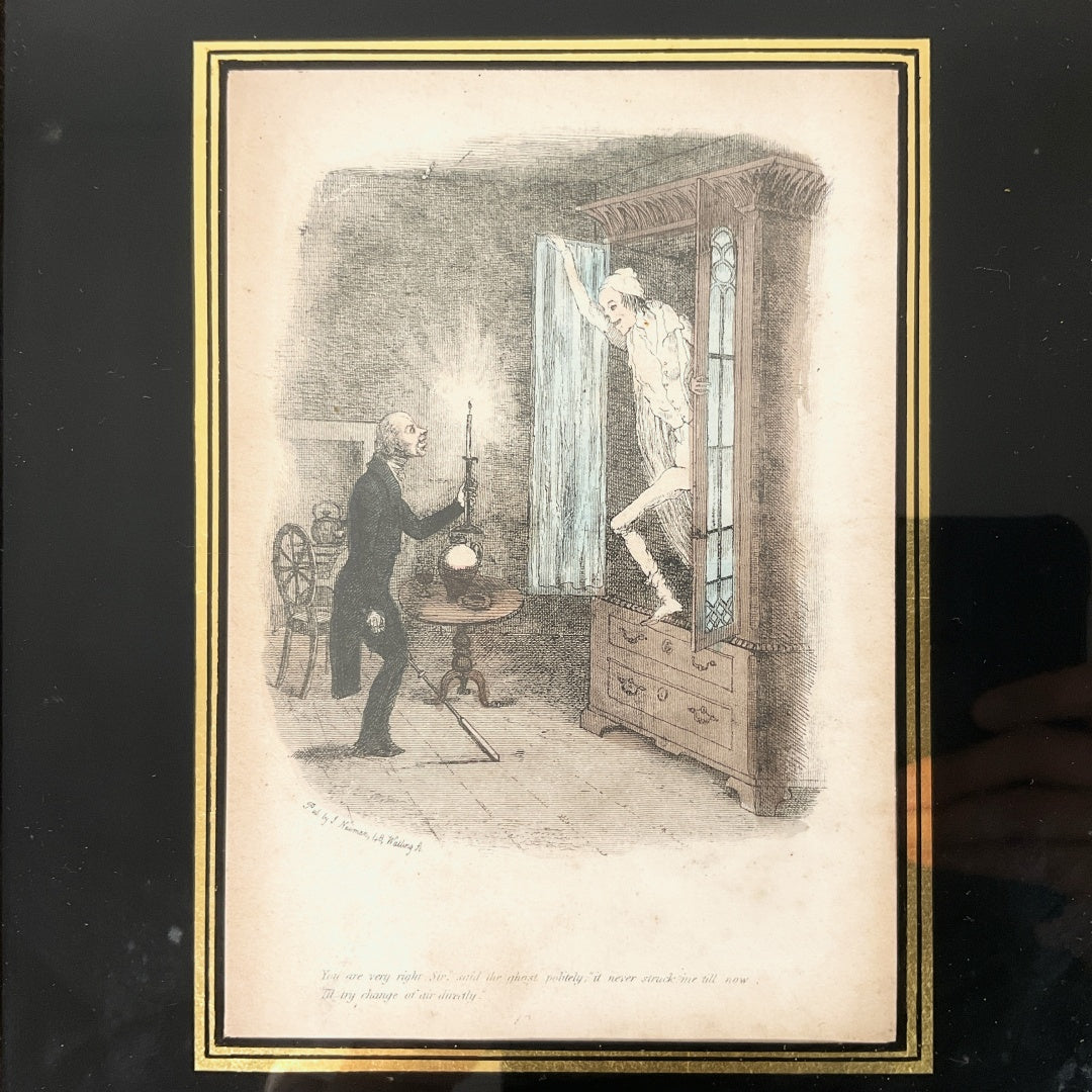Antique Framed Oliver Twist Book Illustration Print by Thomas Onwhyn