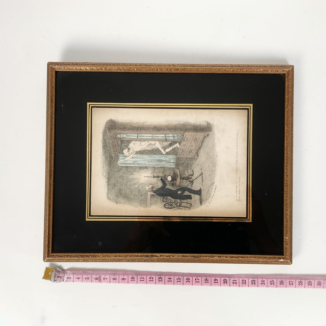 Antique Framed Oliver Twist Book Illustration Print by Thomas Onwhyn
