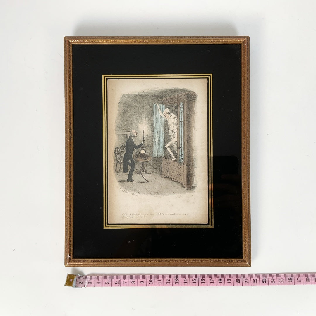 Antique Framed Oliver Twist Book Illustration Print by Thomas Onwhyn