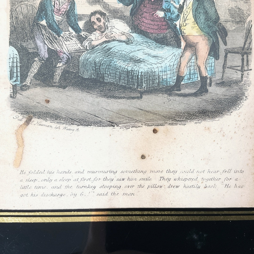 Antique Framed Oliver Twist Illustration Print by Thomas Onwhyn – Victorian