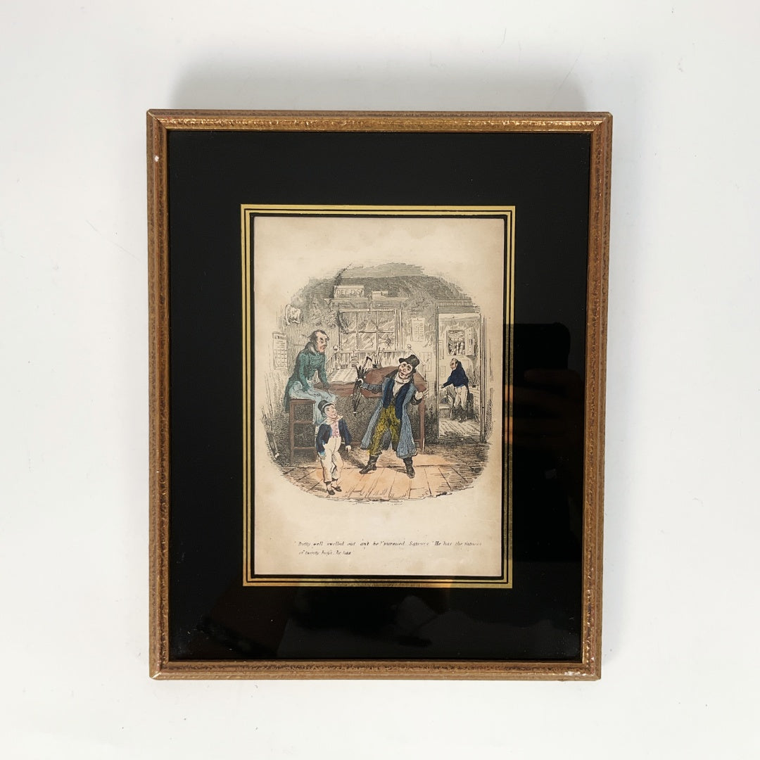 Antique Dickens “Nicholas Nickleby” Steel Engraving – Phiz – Framed