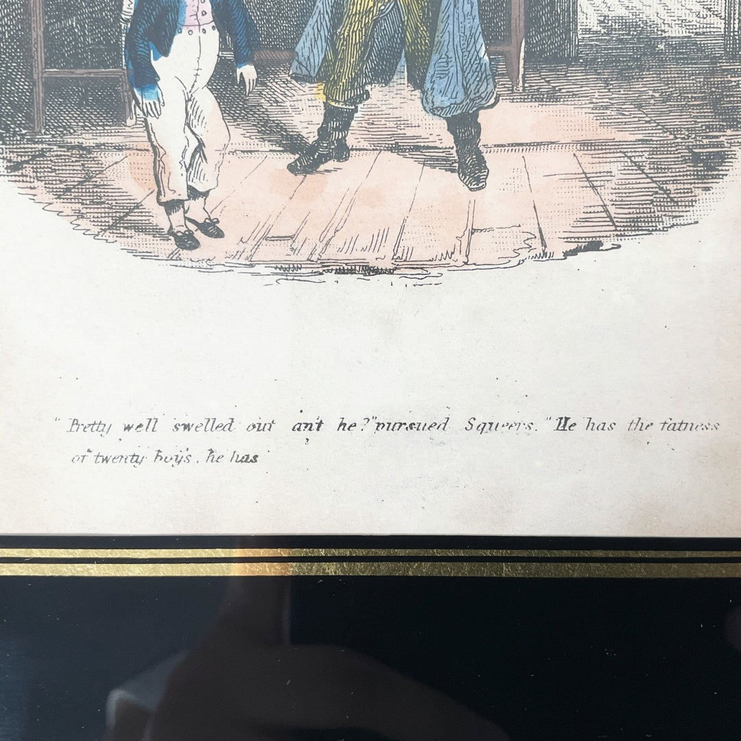 Antique Dickens “Nicholas Nickleby” Steel Engraving – Phiz – Framed