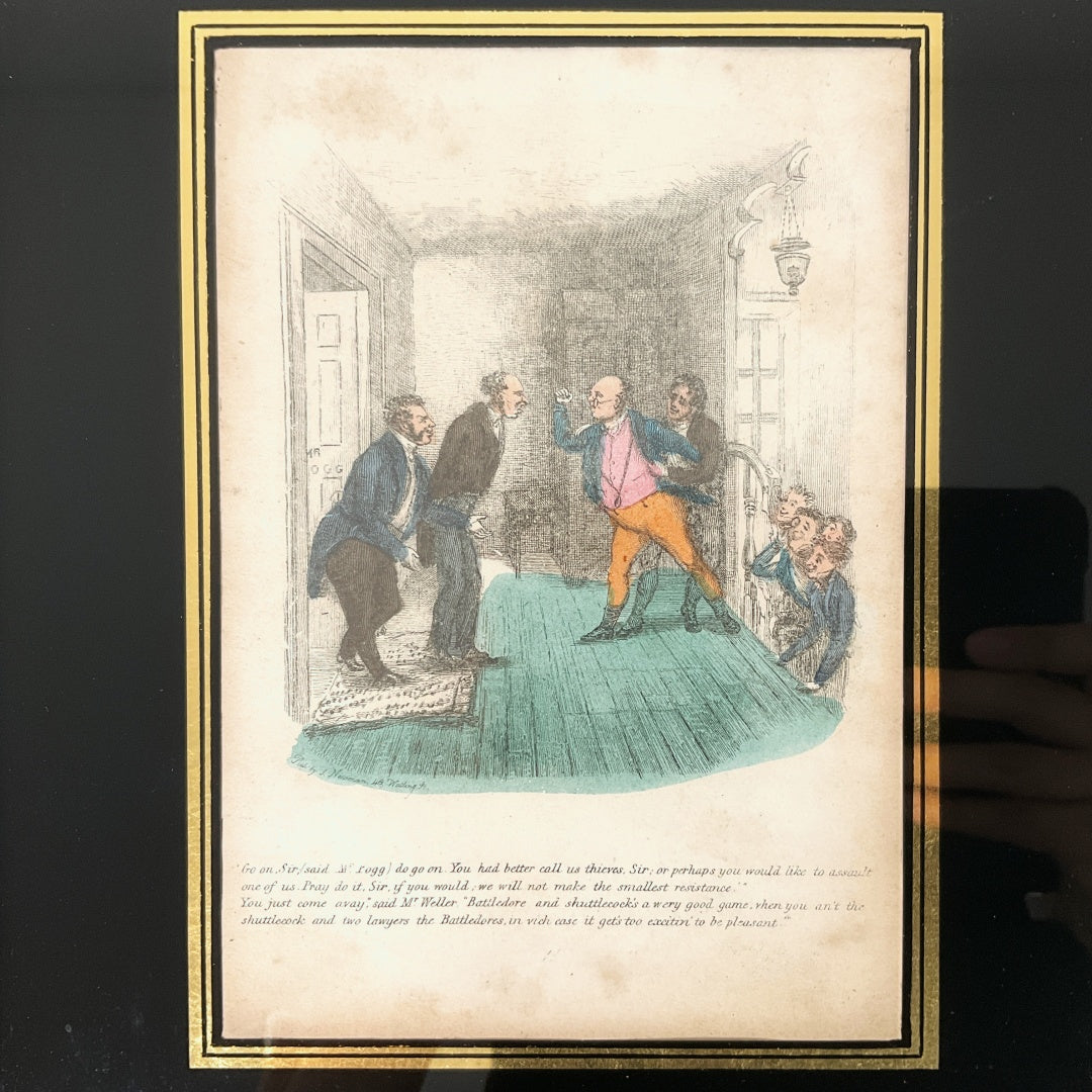 Antique Dickens “The Pickwick Papers” – Phiz – Framed