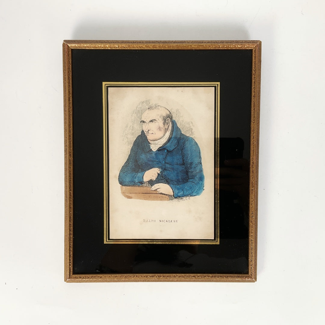 Antique Dickens “Ralph Nickleby” Portrait – Phiz – Framed
