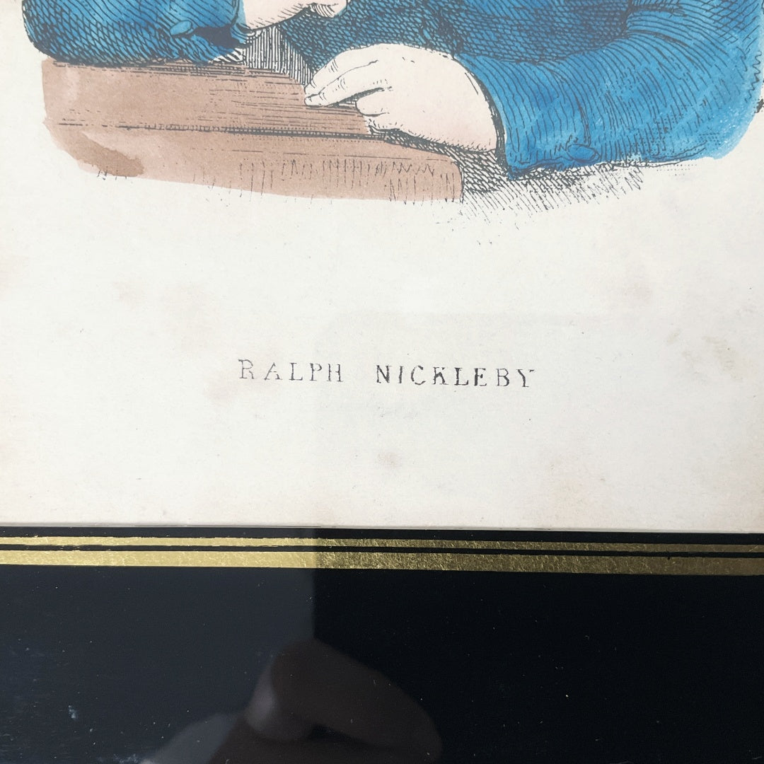 Antique Dickens “Ralph Nickleby” Portrait – Phiz – Framed