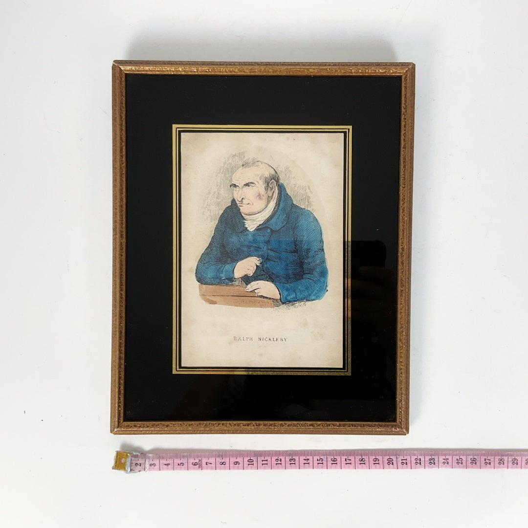 Antique Dickens “Ralph Nickleby” Portrait – Phiz – Framed