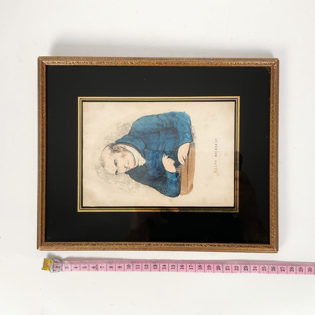 Antique Dickens “Ralph Nickleby” Portrait – Phiz – Framed