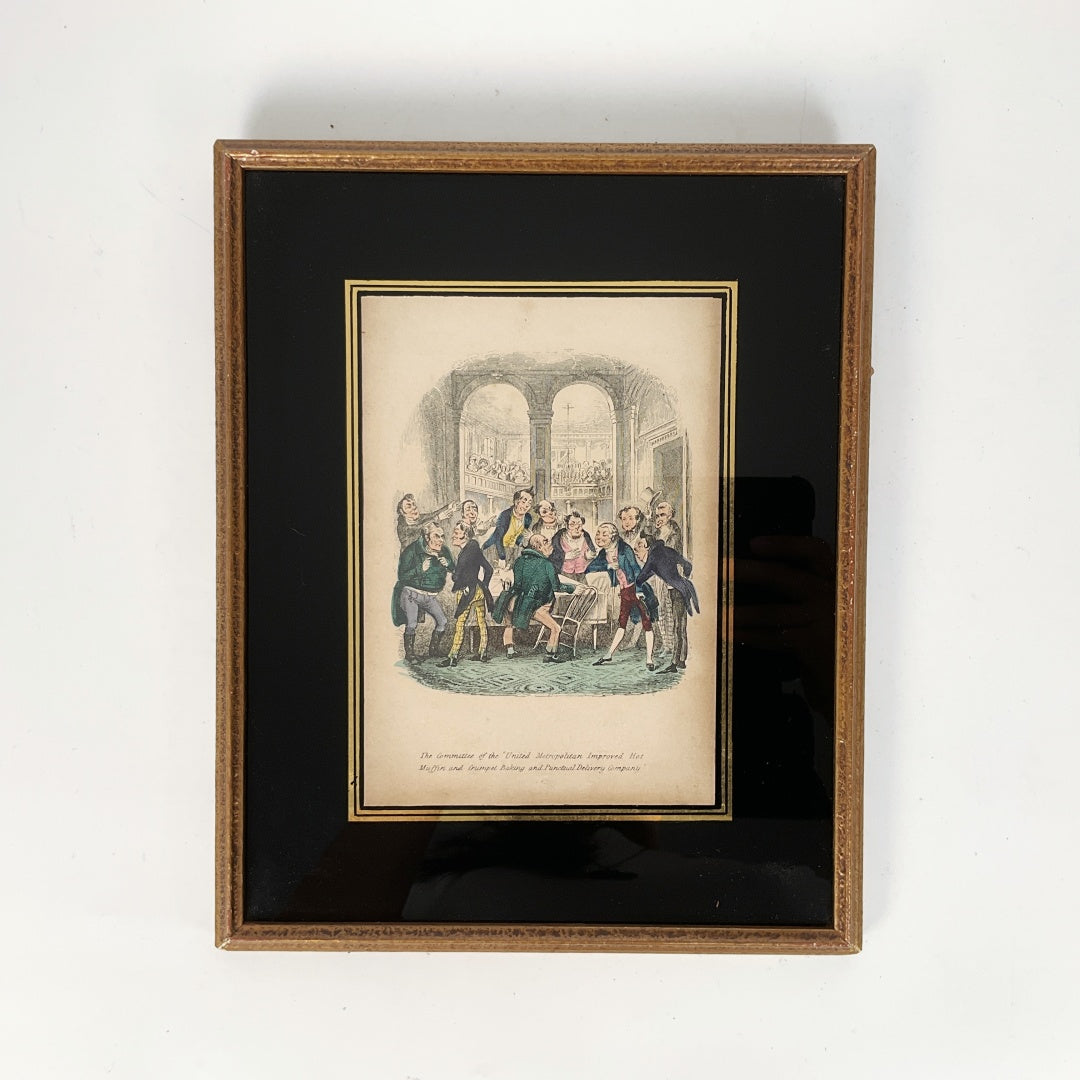 Antique 19thC George Cruikshank – Comic Almanack Illustration (c.1840s) Framed