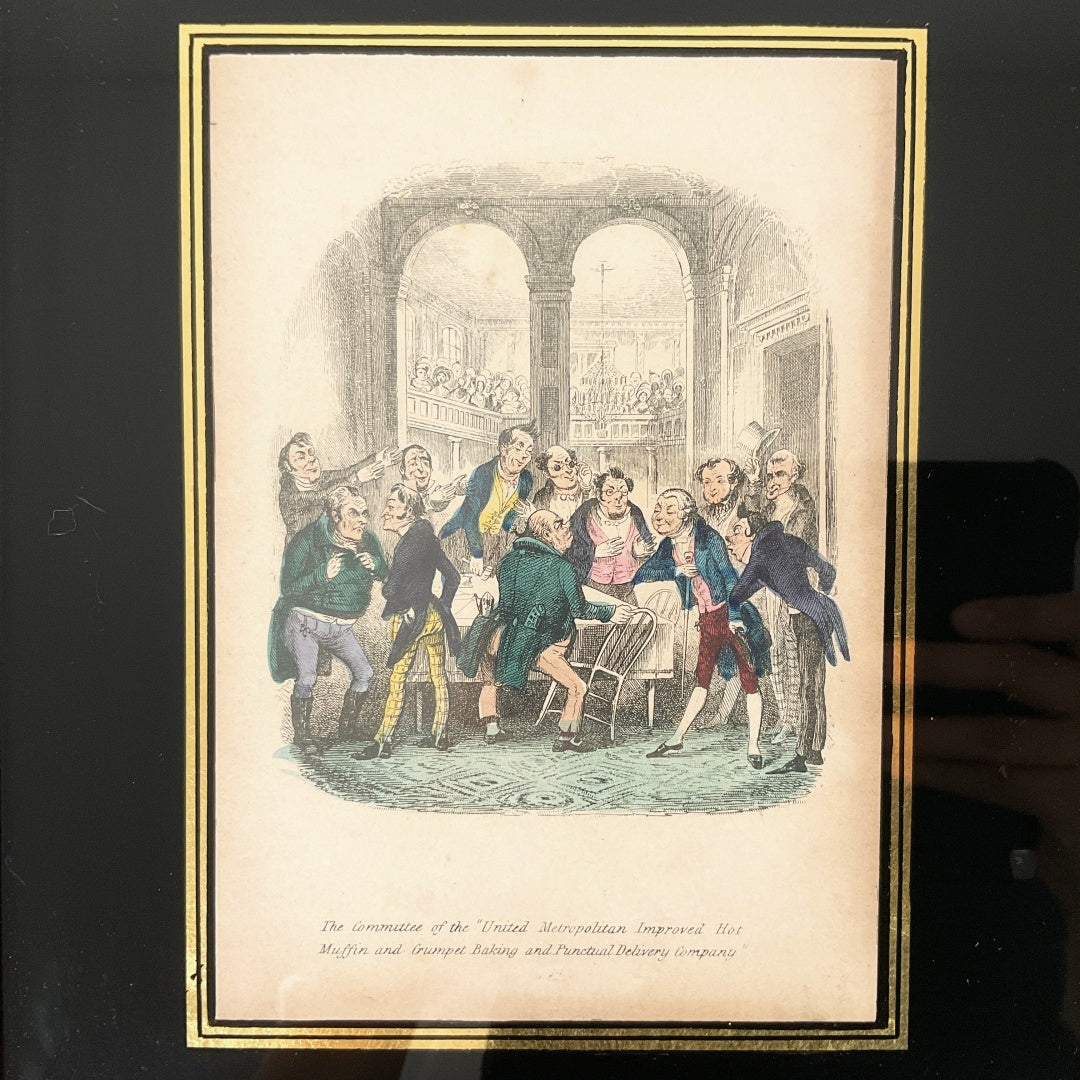 Antique 19thC George Cruikshank – Comic Almanack Illustration (c.1840s) Framed